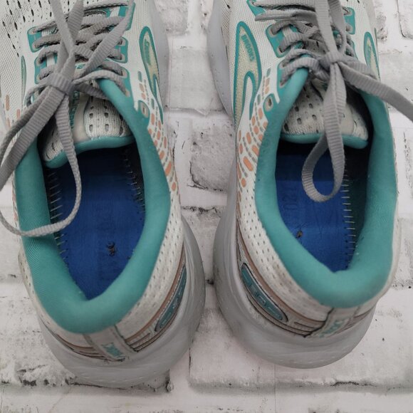 Brooks Glycerin 20 Running Sneakers WIDE Women's Size 10 Gray Teal Coral - READ - Picture 6 of 8